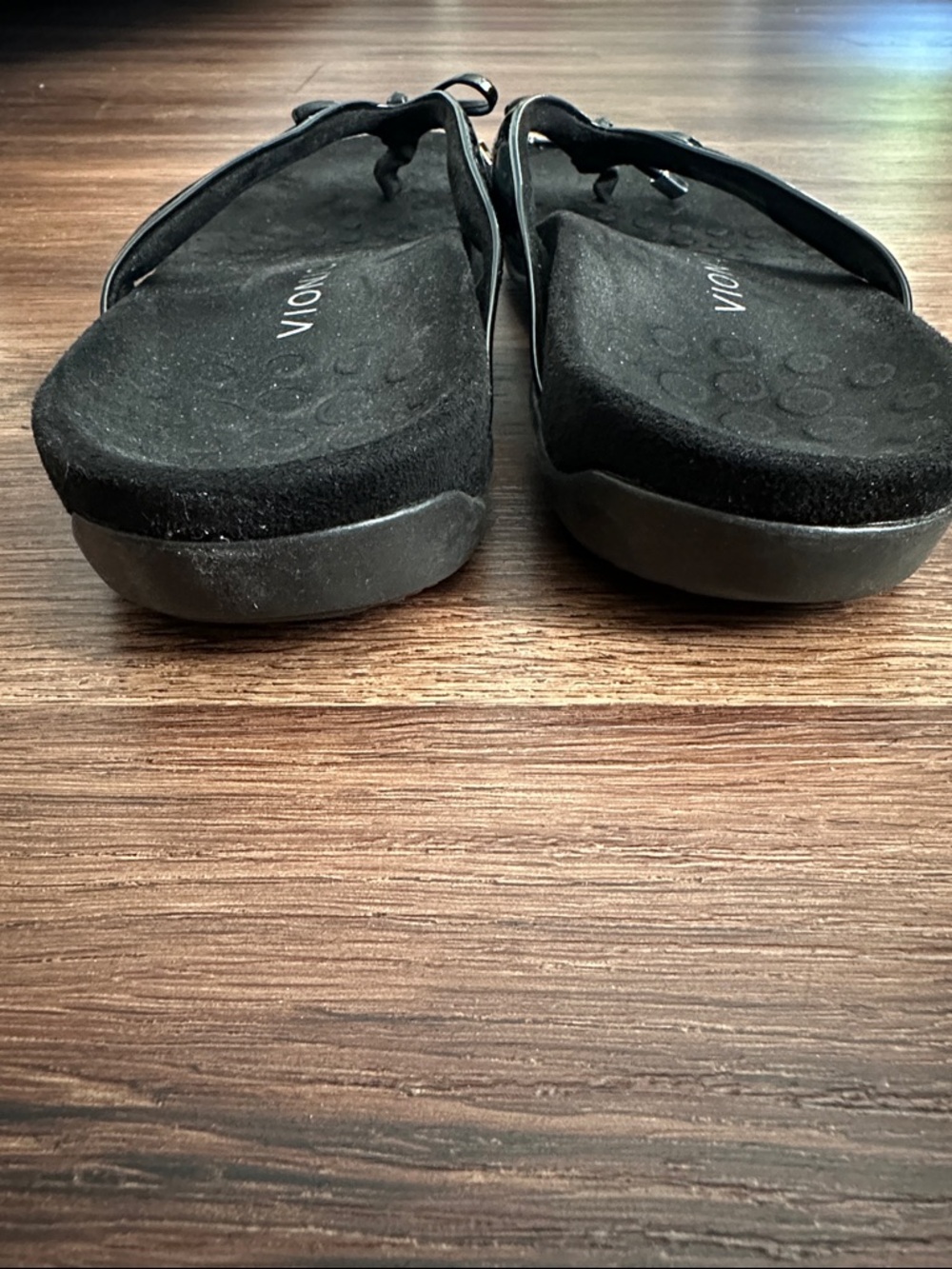 Vionic Bella Women's Black Patent Bow Thong Sandals Size 91/2 - Picture 5 of 6
